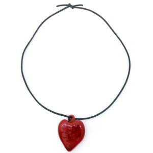 Necklace Heart Glass Pendant